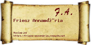 Friesz Annamária névjegykártya