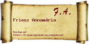 Friesz Annamária névjegykártya